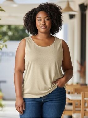 Cali and York Gold Shimmer Tank Top XL